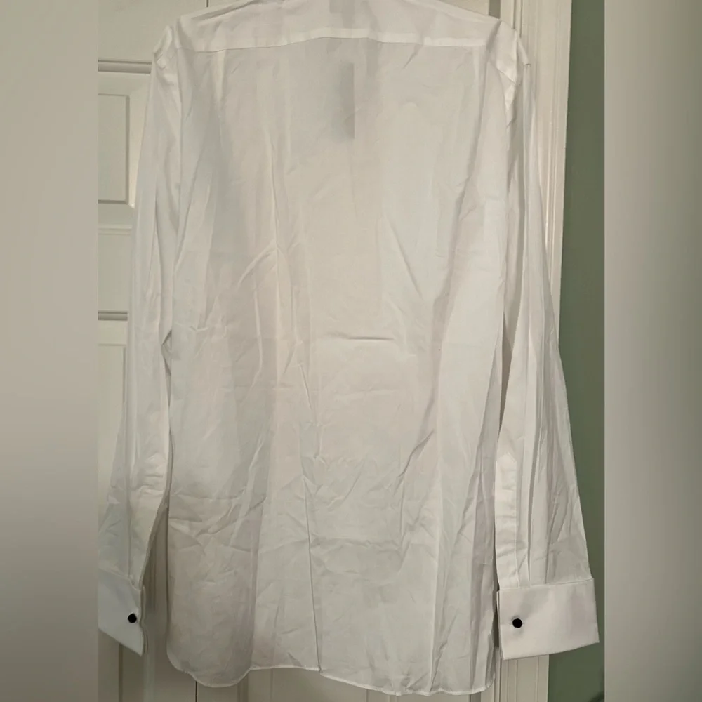 J. Crew White Tuxedo Shirt Ludlow Premium Slim Fine Cotton NWT 16.5/36 #2400